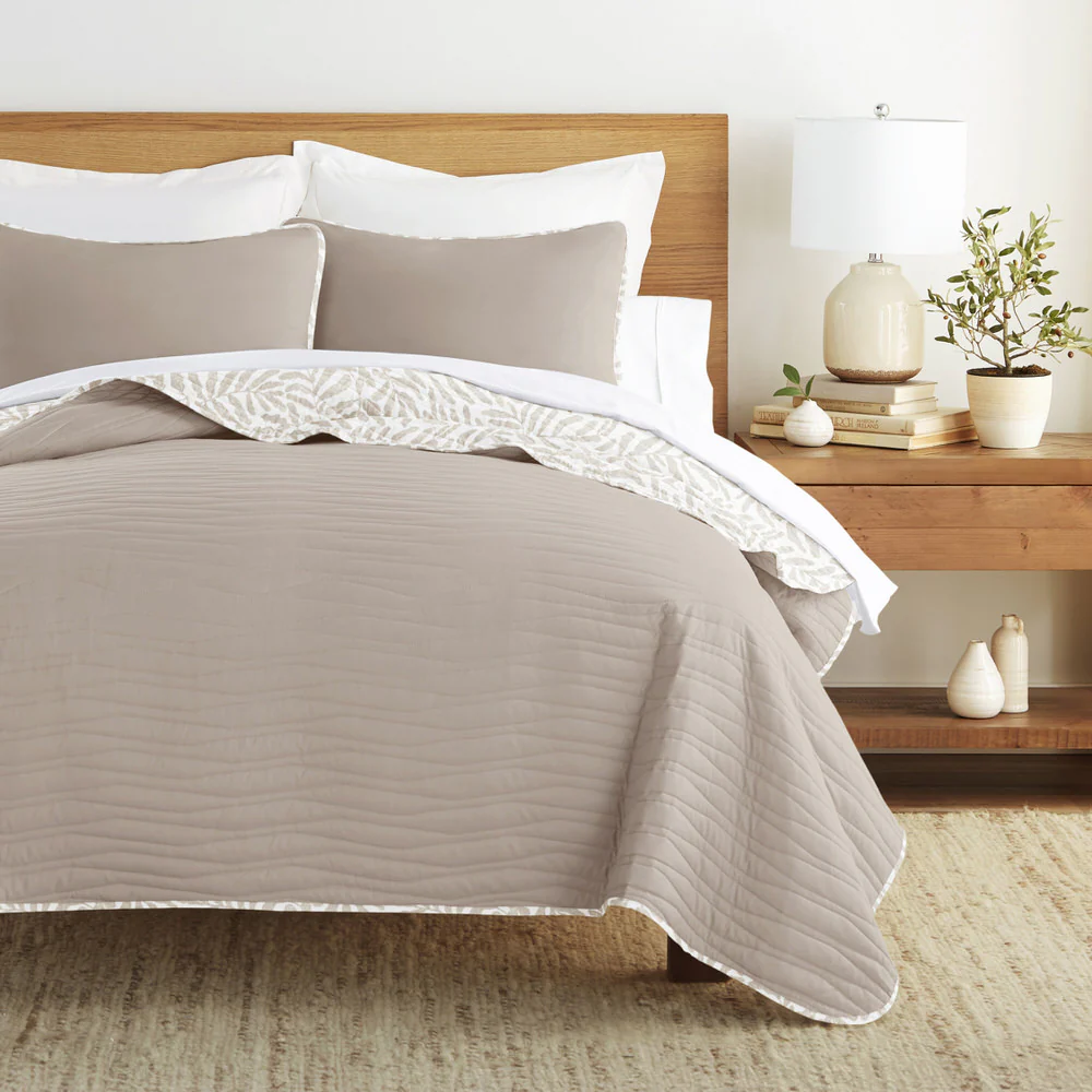 Tossed Ferns Reversible Quilted Coverlet Set - Image 7