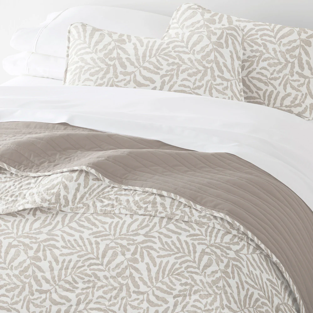 Tossed Ferns Reversible Quilted Coverlet Set - Image 9