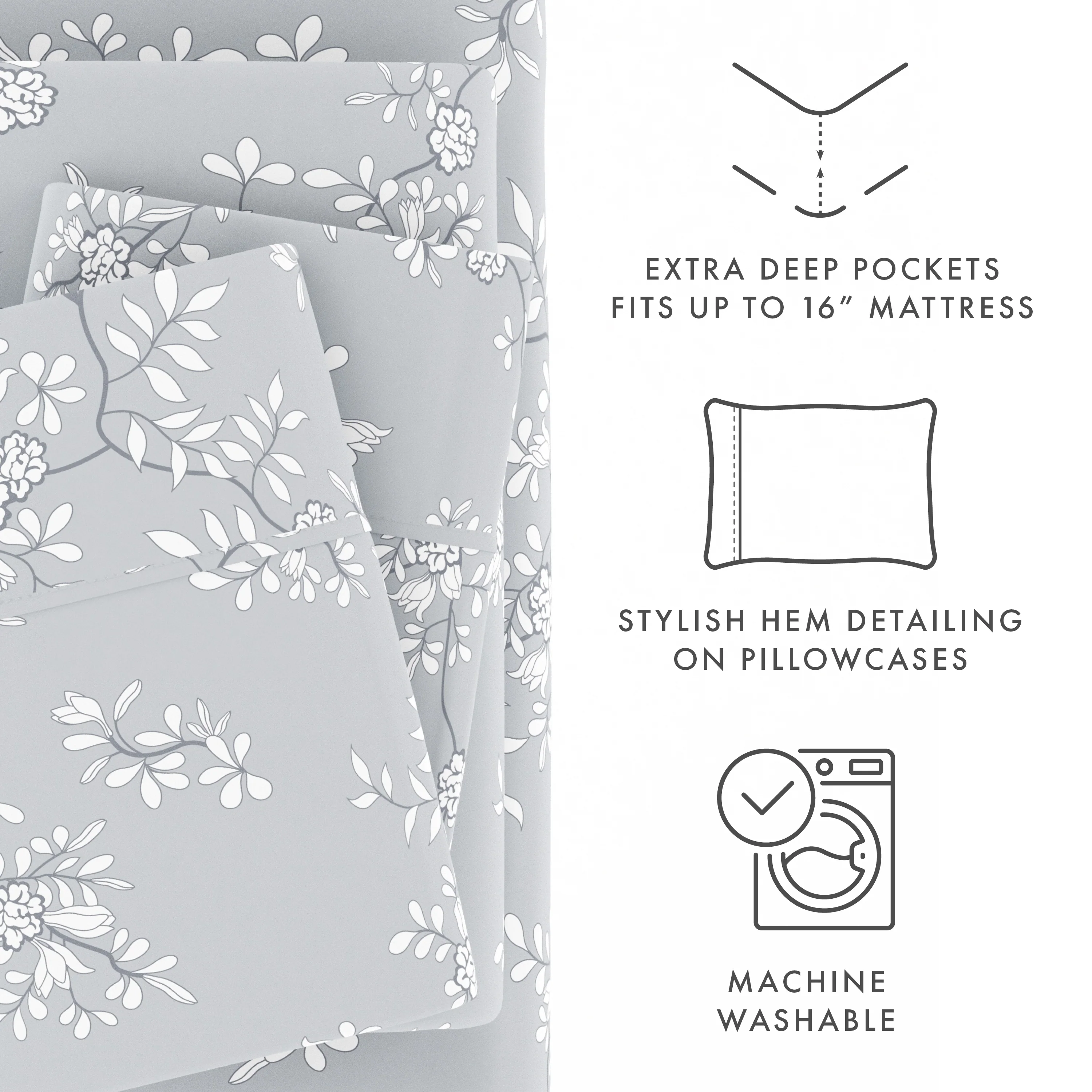 Trellis Vine Pattern 4-Piece Sheet Set - Image 7