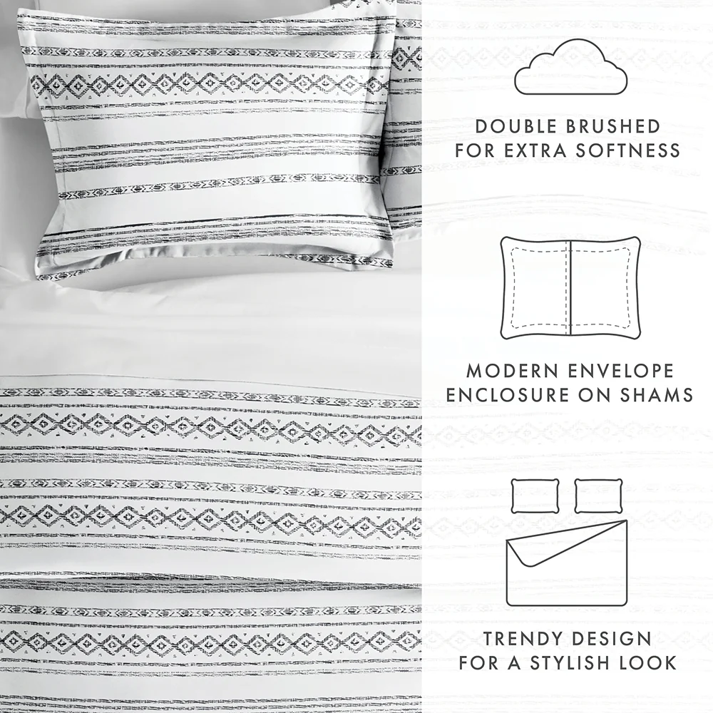 Geo Threads Pattern 3-Piece Duvet Cover Set - Image 8