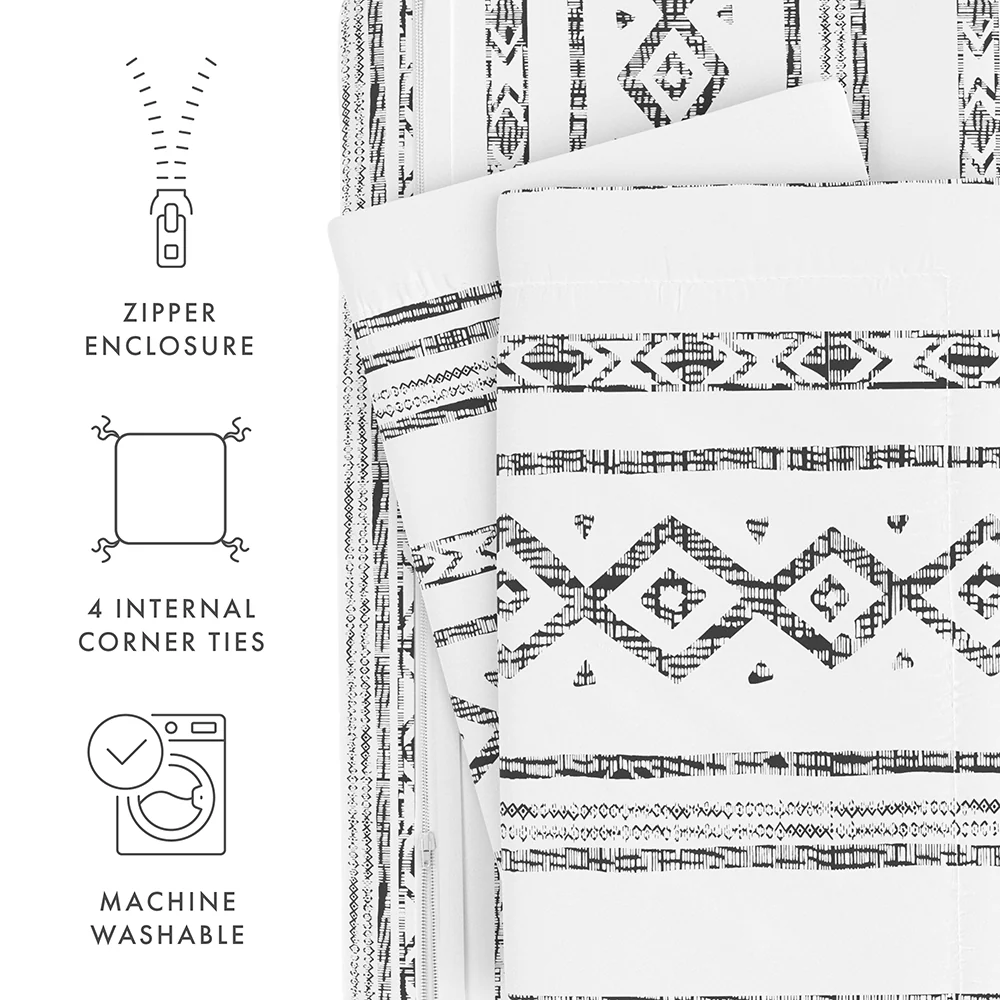 Geo Threads Pattern 3-Piece Duvet Cover Set - Image 9
