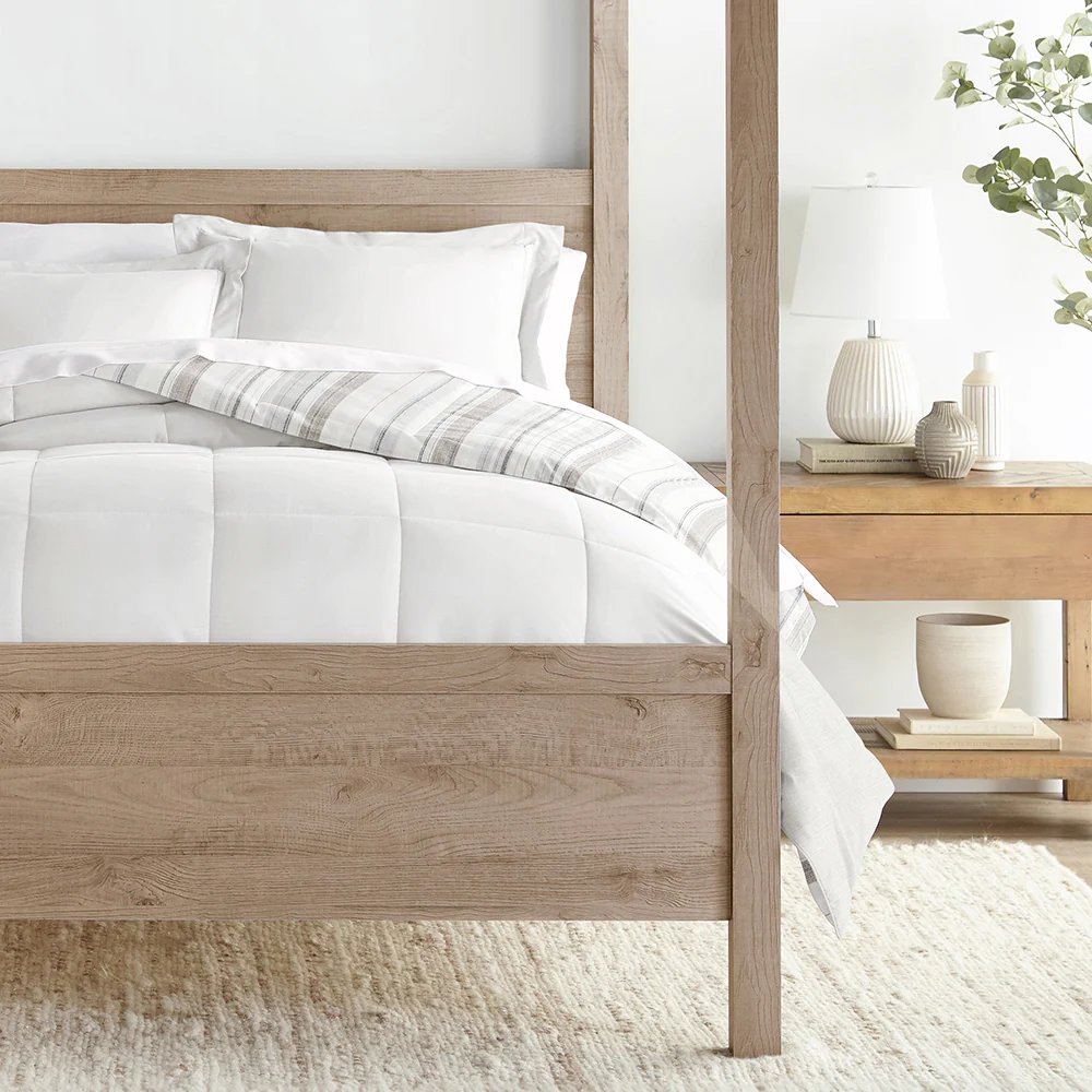 Vertical Stripe Reversible Down-Alternative Comforter Set - Image 11
