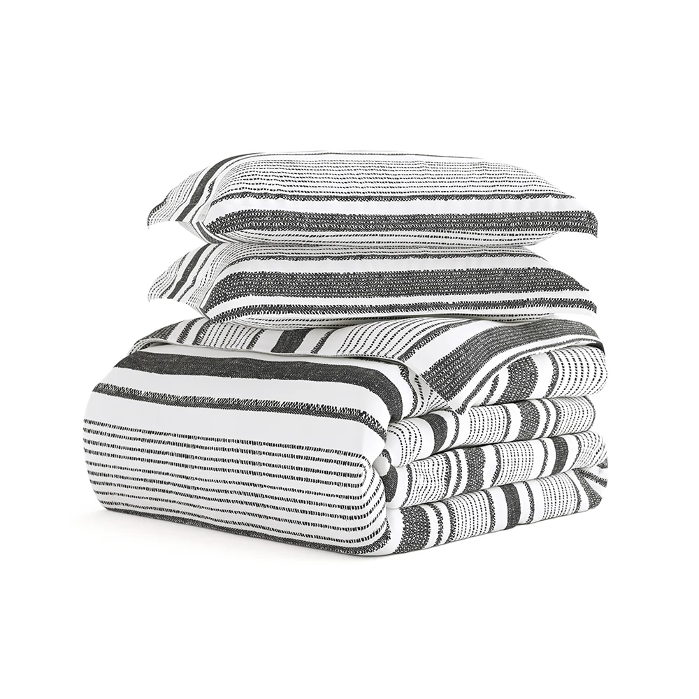 Vintage Stripe Pattern 3-Piece Duvet Cover Set - Image 4