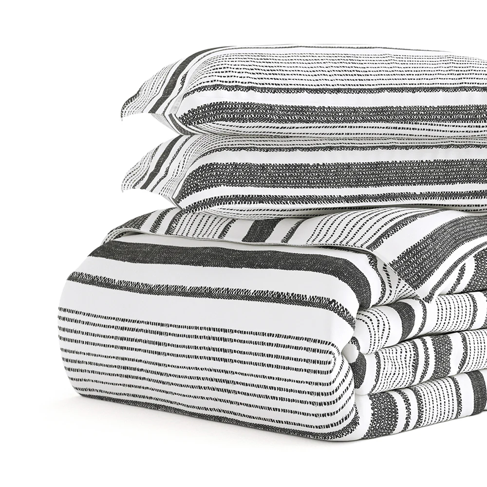 Vintage Stripe Pattern 3-Piece Duvet Cover Set - Image 5