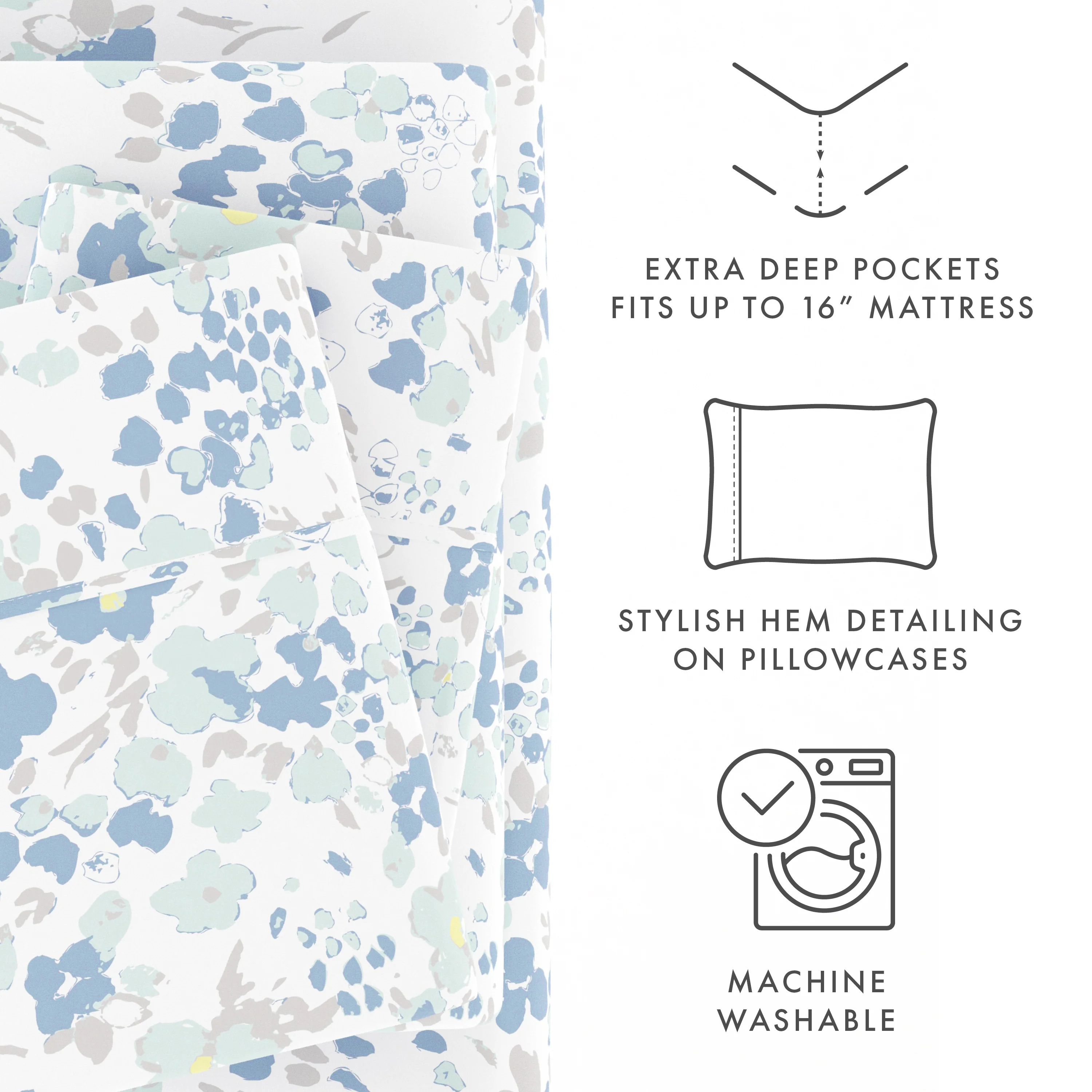 Violets Pattern 4-Piece Sheet Set - Image 7