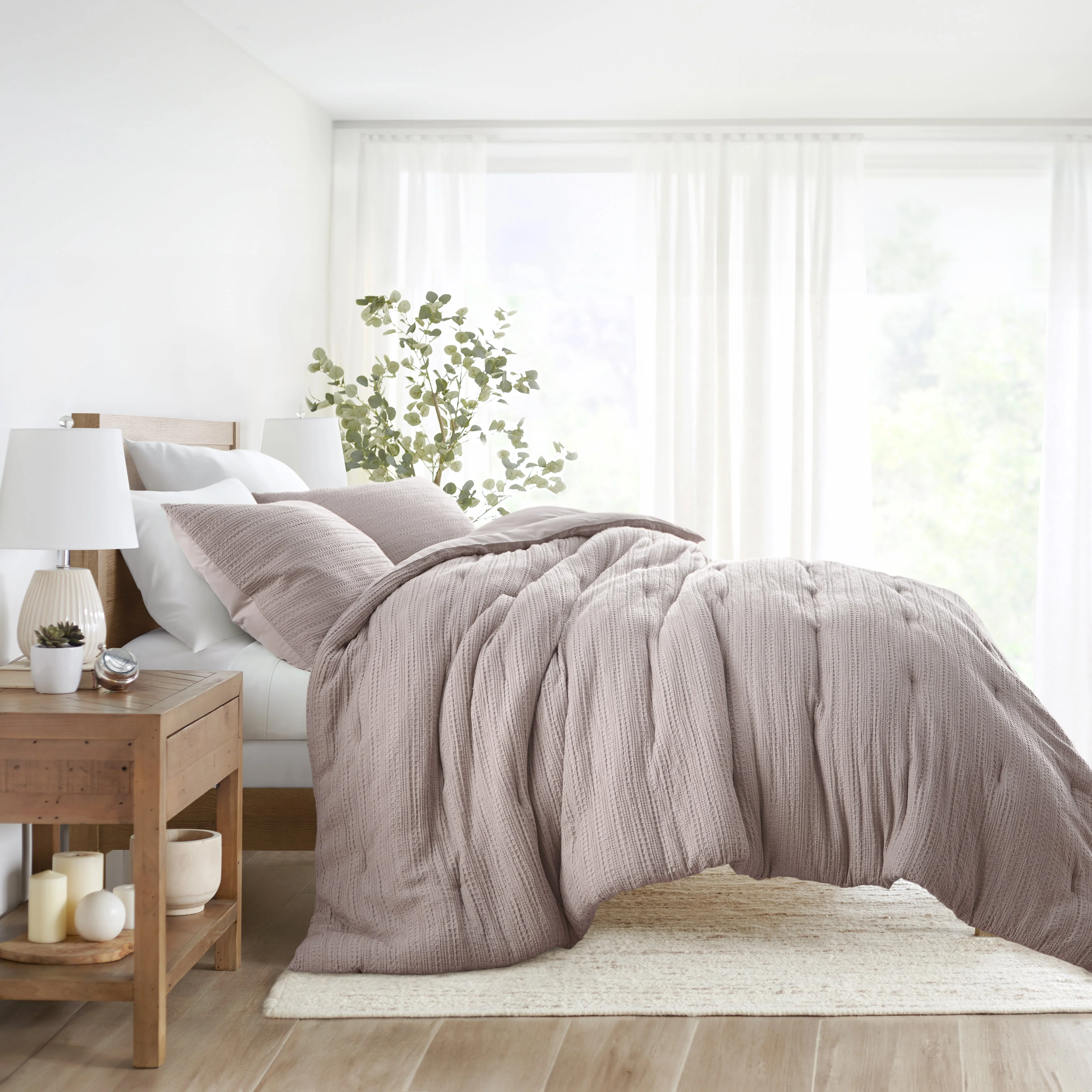 Waffle Textured Down-Alternative Comforter Set - Sale - Image 17