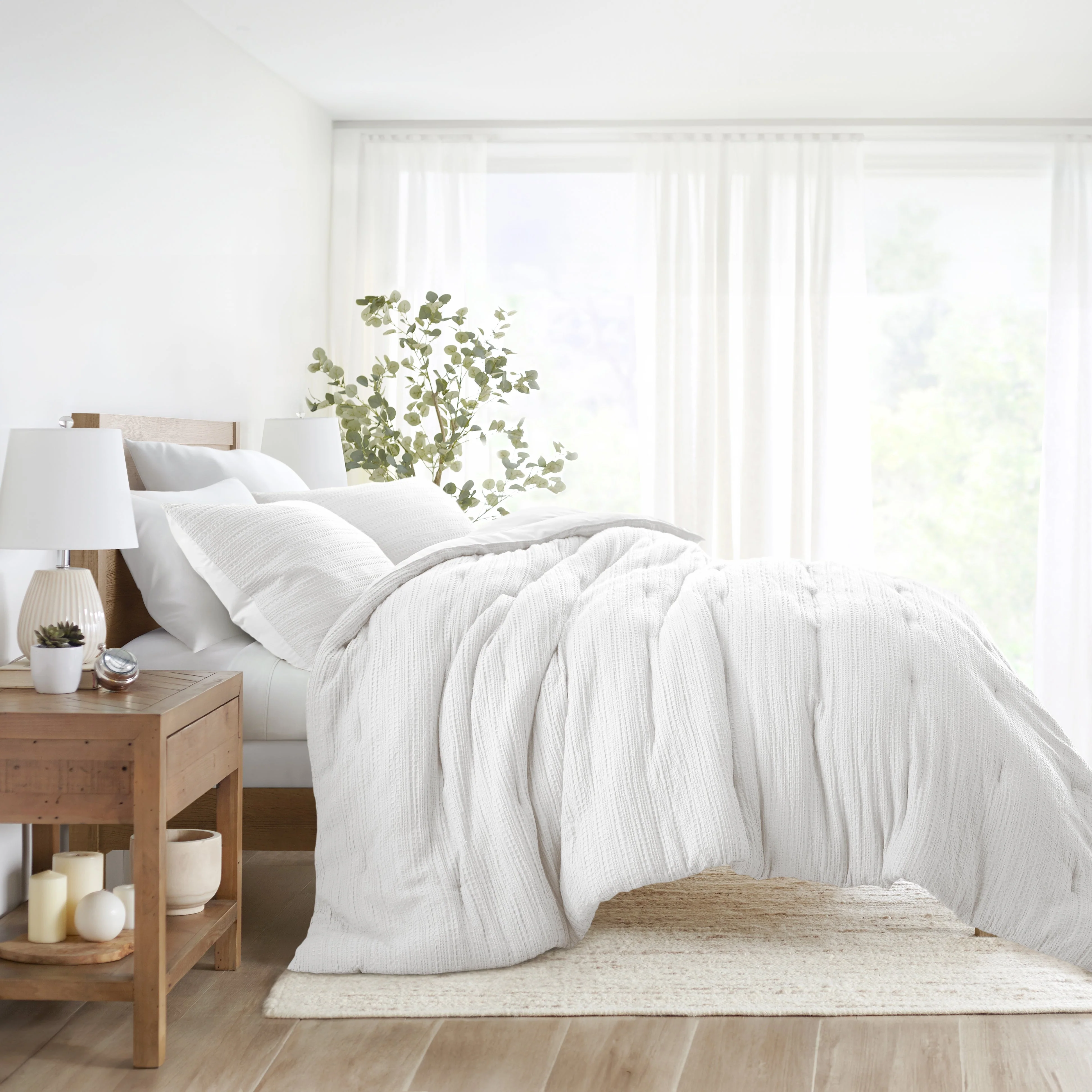 Waffle Textured Down-Alternative Comforter Set - Sale - Image 19