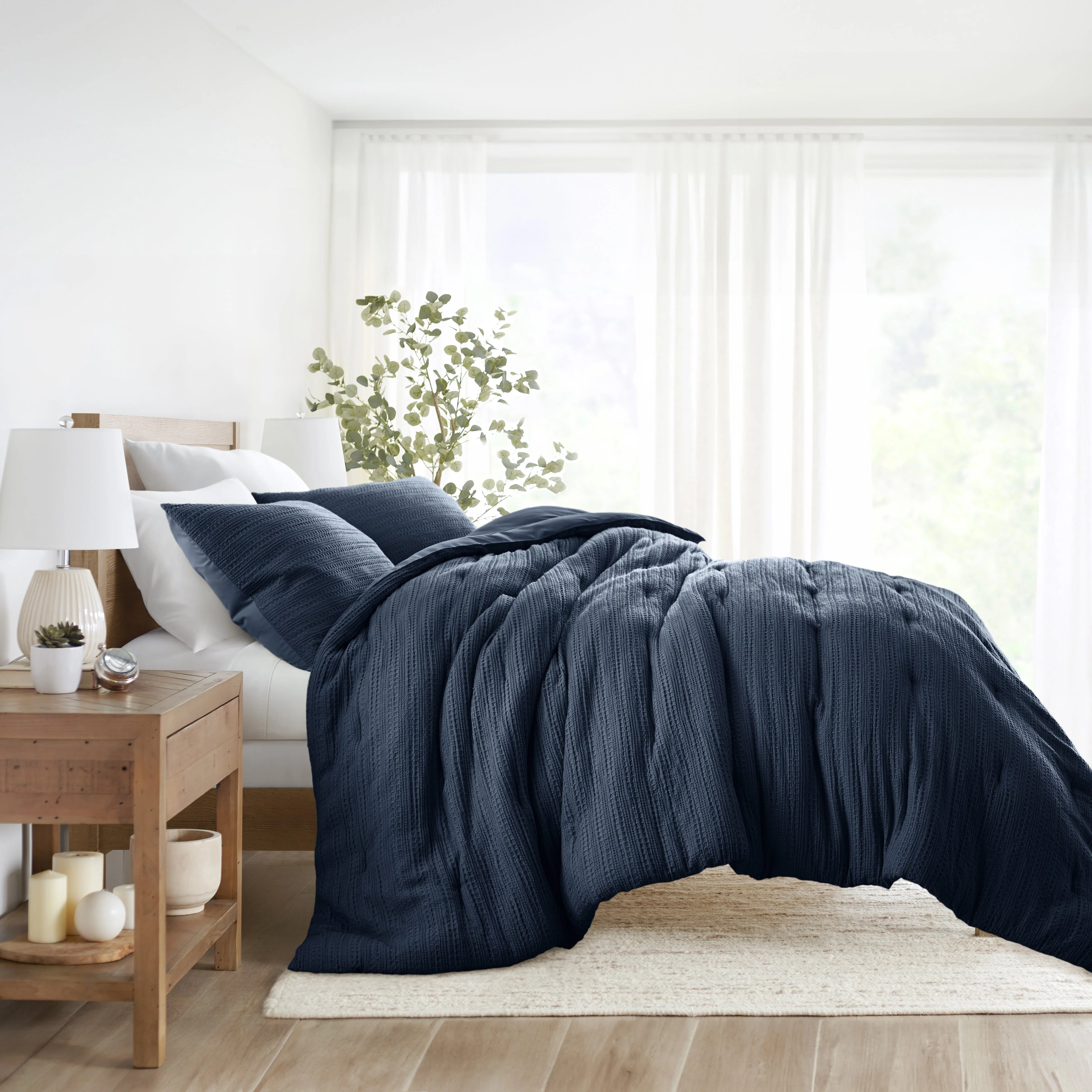 Waffle Textured Down-Alternative Comforter Set - Sale - Image 21