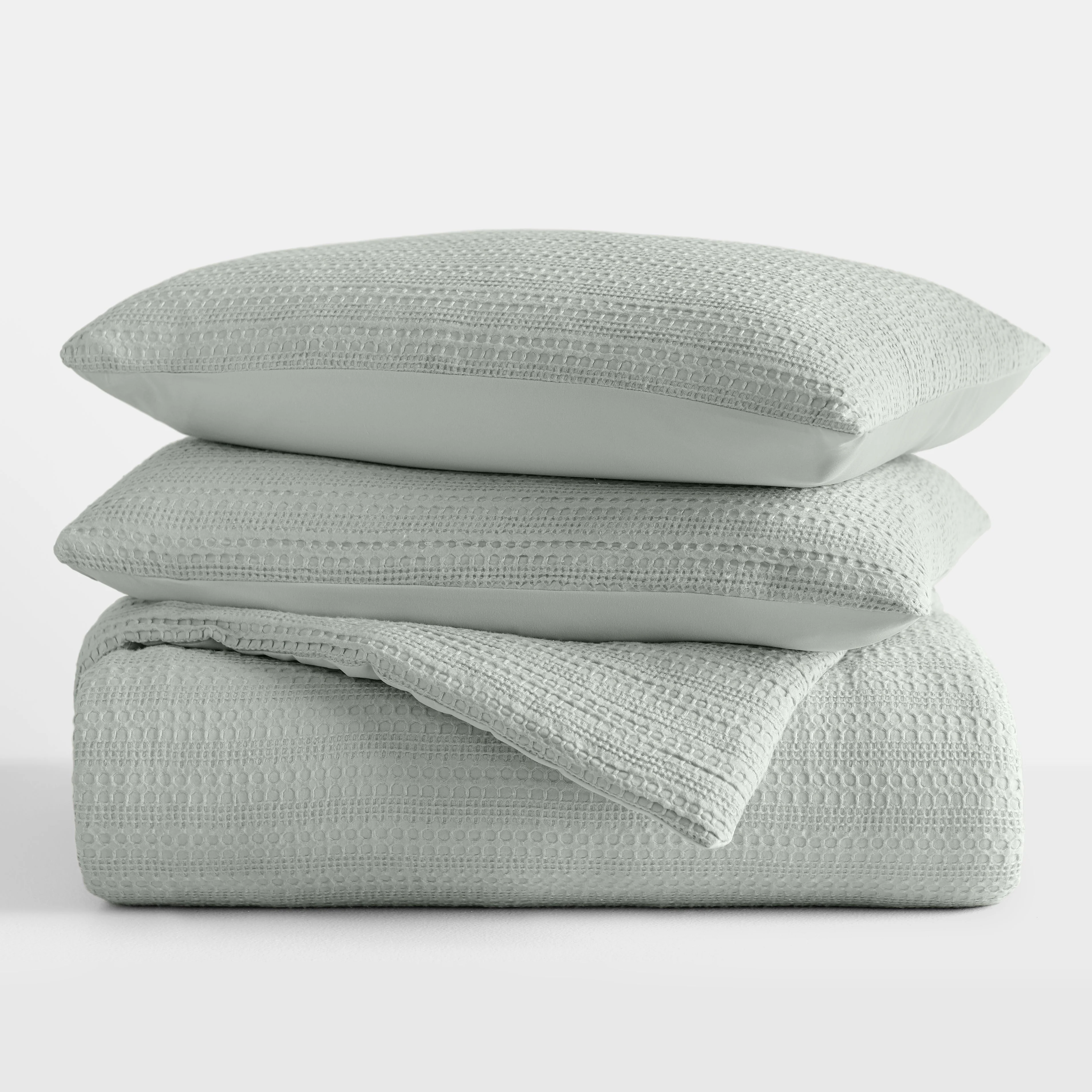 Waffle Textured Down-Alternative Comforter Set - Sale - Image 36