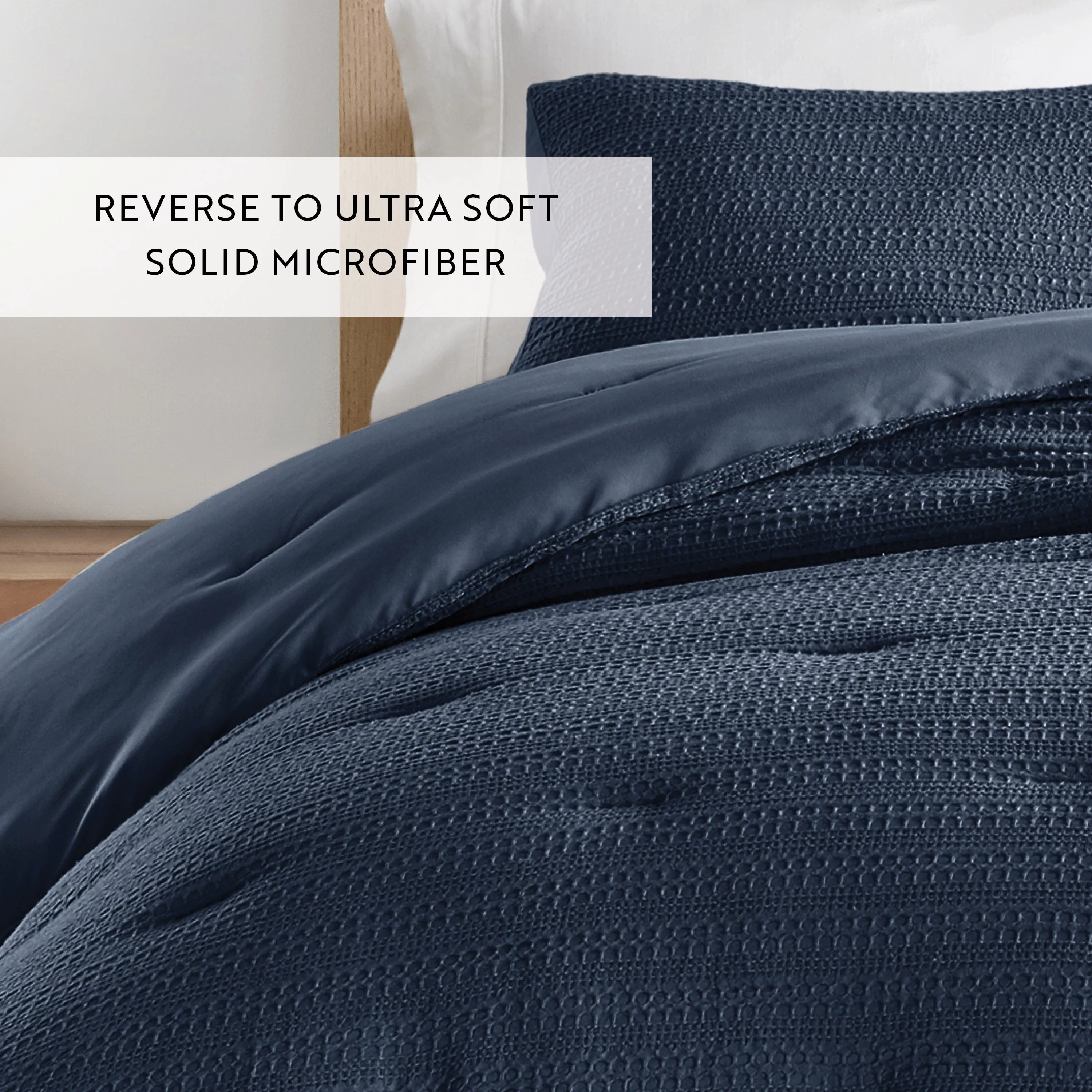Waffle Textured Down-Alternative Comforter Set - Sale - Image 70