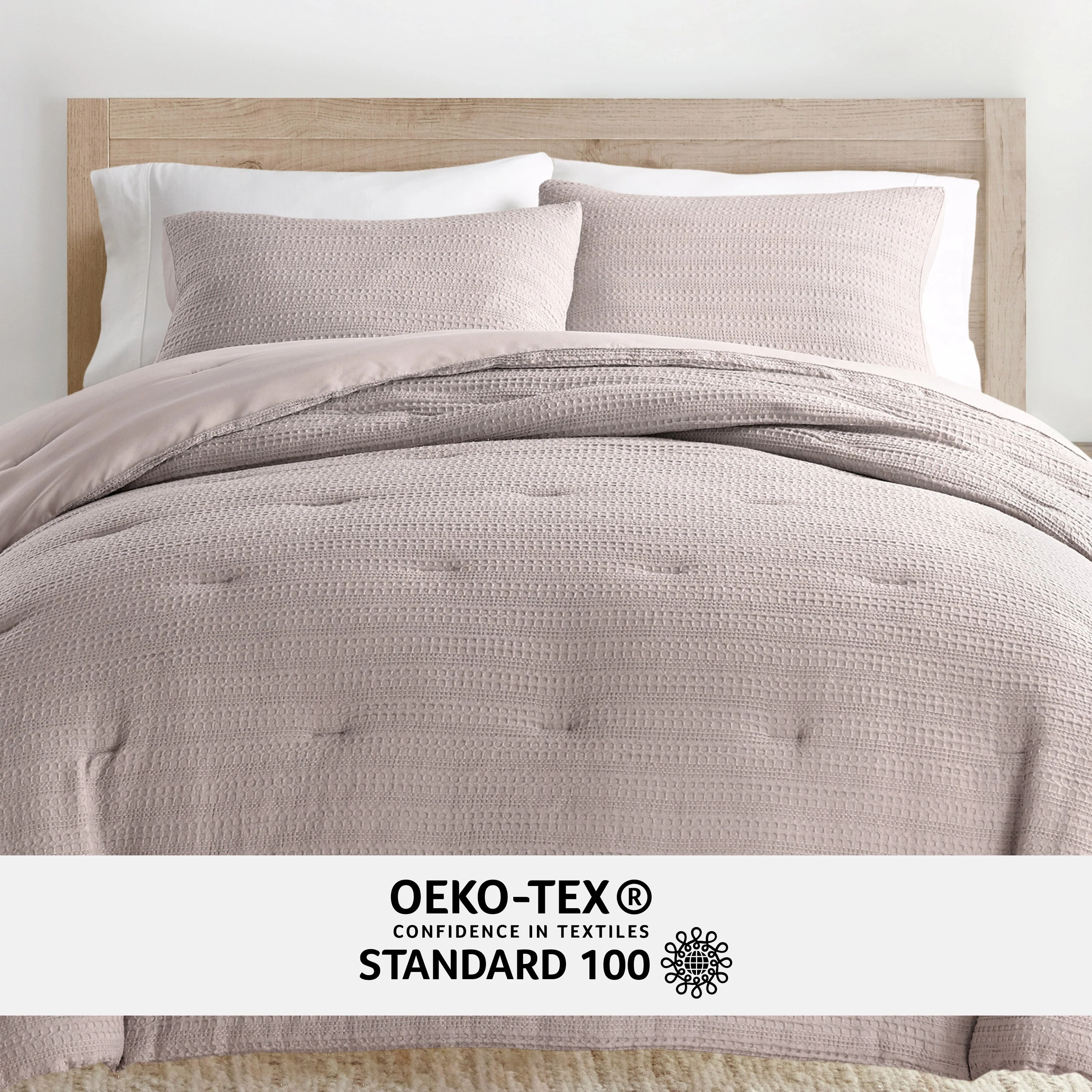 Waffle Textured Down-Alternative Comforter Set - Sale - Image 73