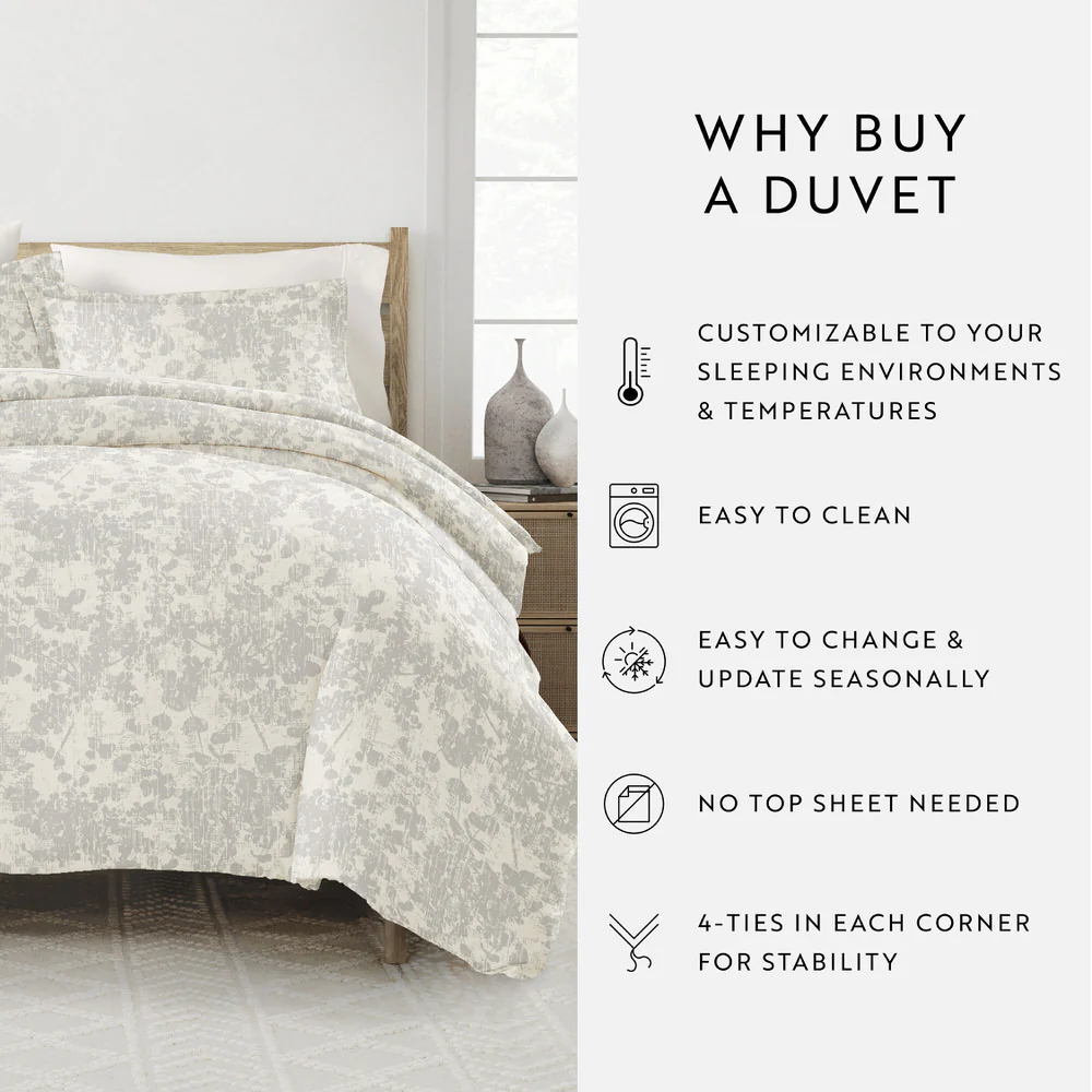 Weathered Floral Pattern 3-Piece Duvet Cover Set - Image 20