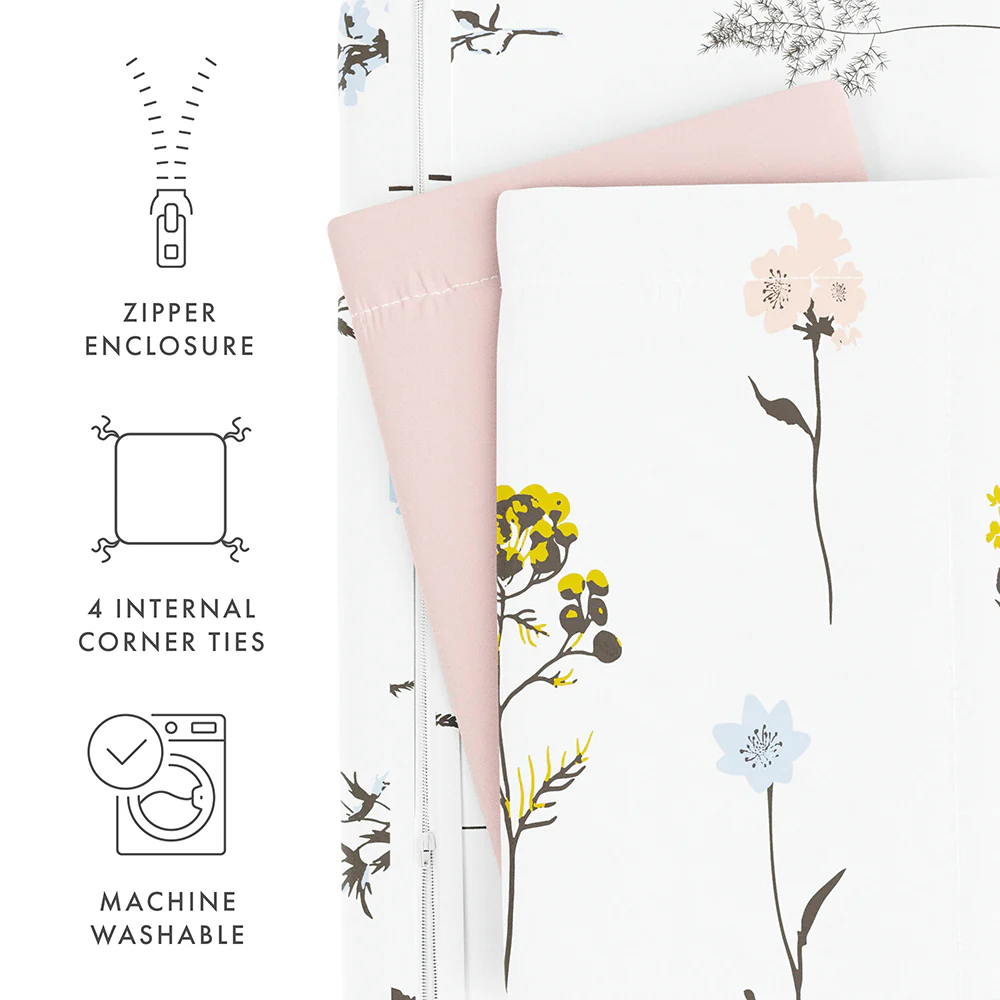 Wildflower Pattern 3-Piece Reversible Duvet Cover Set - Image 11
