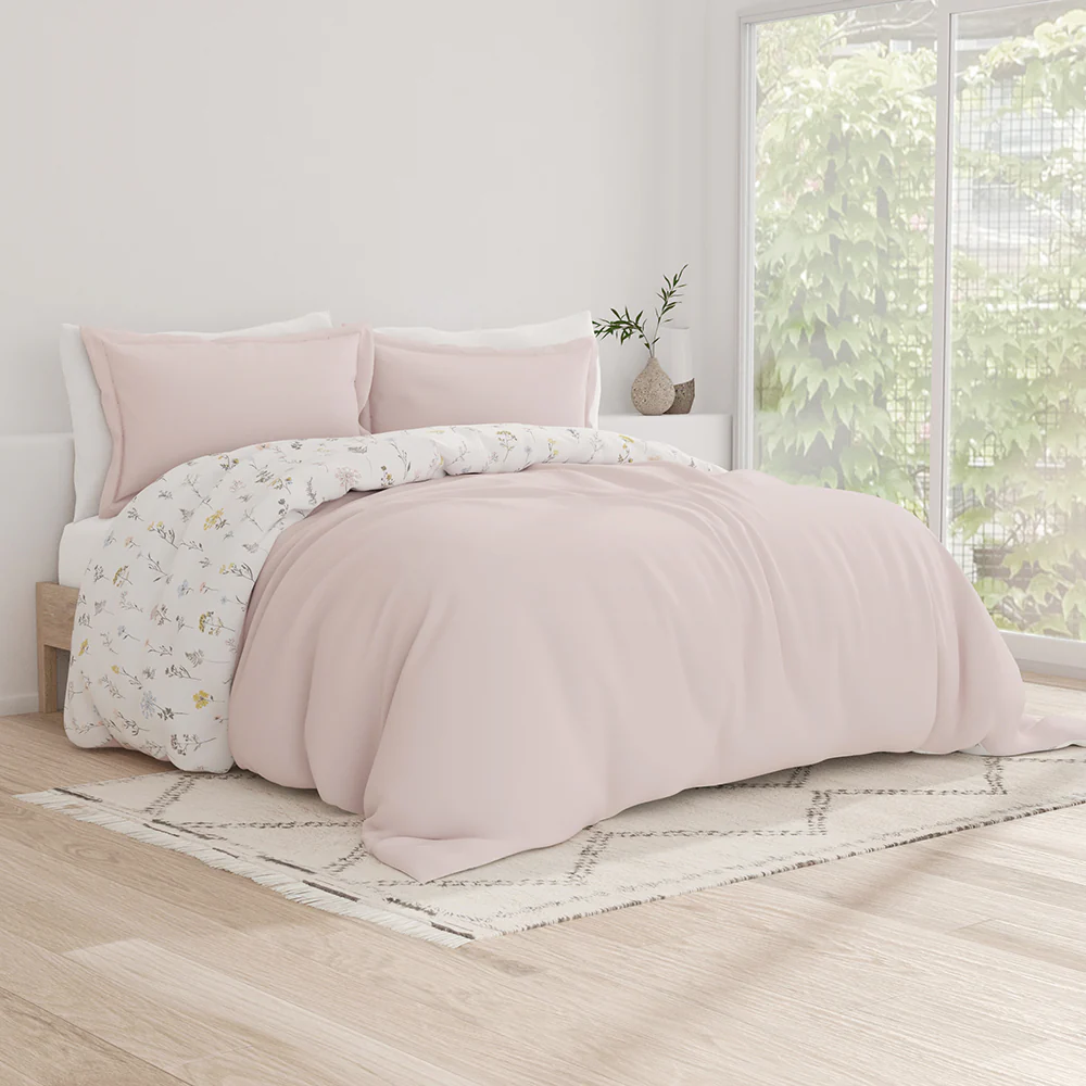 Wildflower Pattern 3-Piece Reversible Duvet Cover Set - Image 4