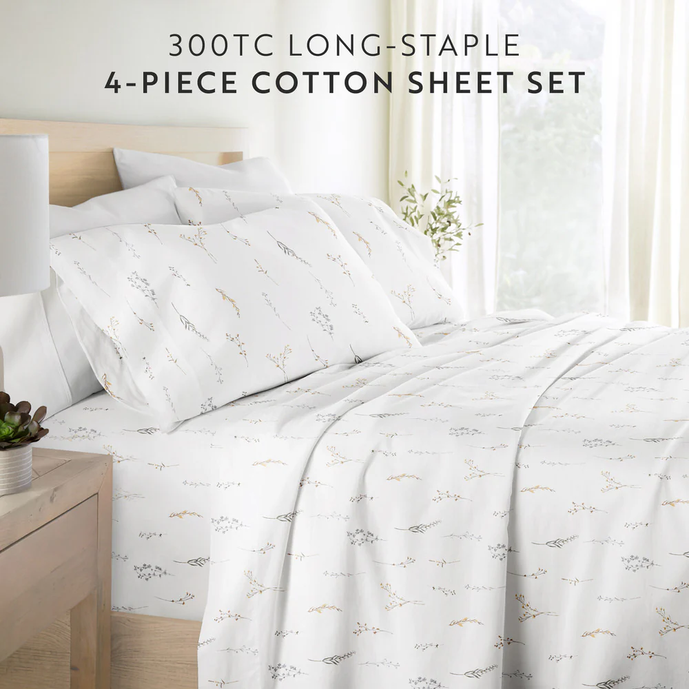 Wild Garden 4-Piece Long Staple Cotton Sheet Set - Image 5