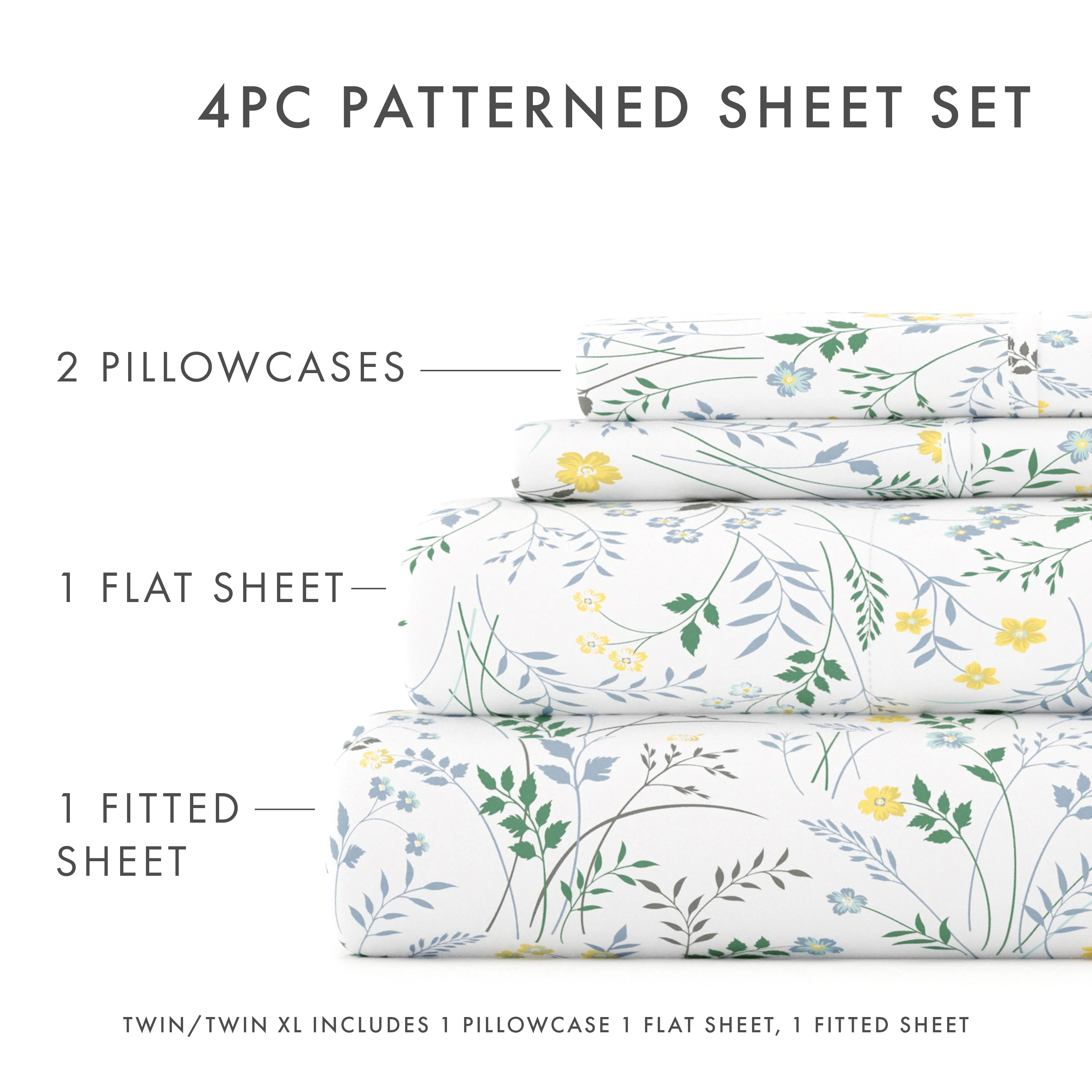 Wildflower Pattern 4-Piece Sheet Set - Image 5