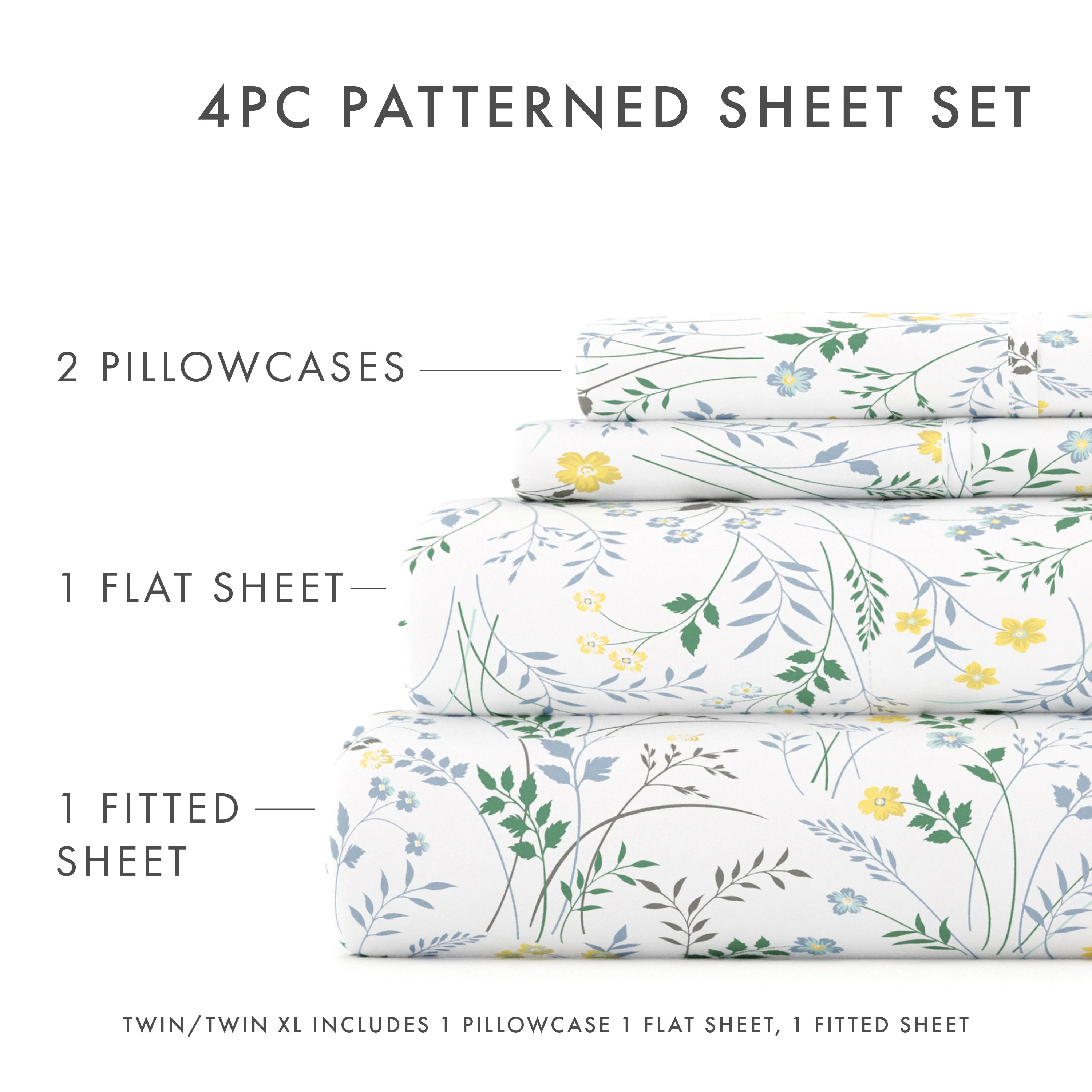 Wildflower Pattern 4-Piece Sheet Set - Sale - Image 5