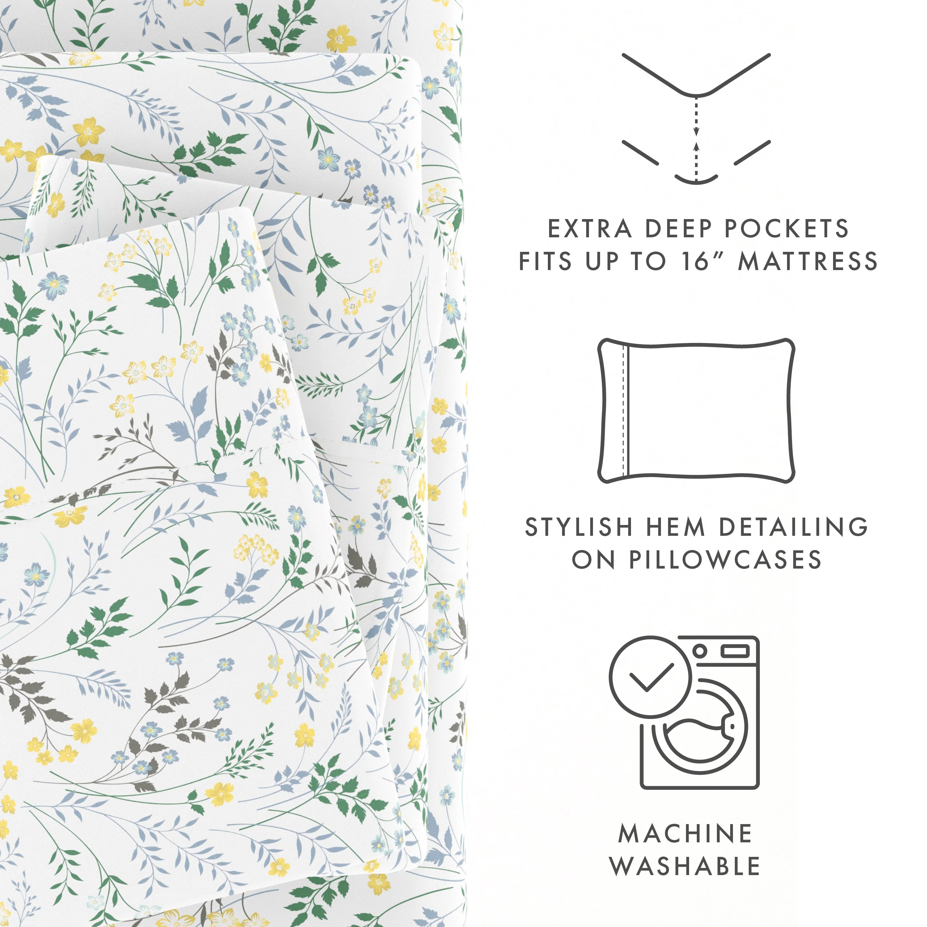 Wildflower Pattern 4-Piece Sheet Set - Sale - Image 7
