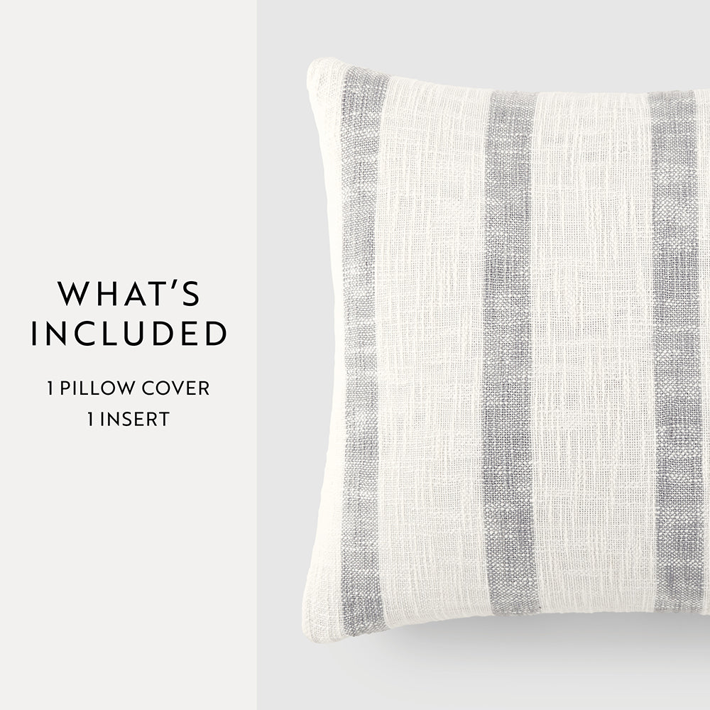Yarn-Dyed Awning Stripe Decor Throw Pillow - Image 7
