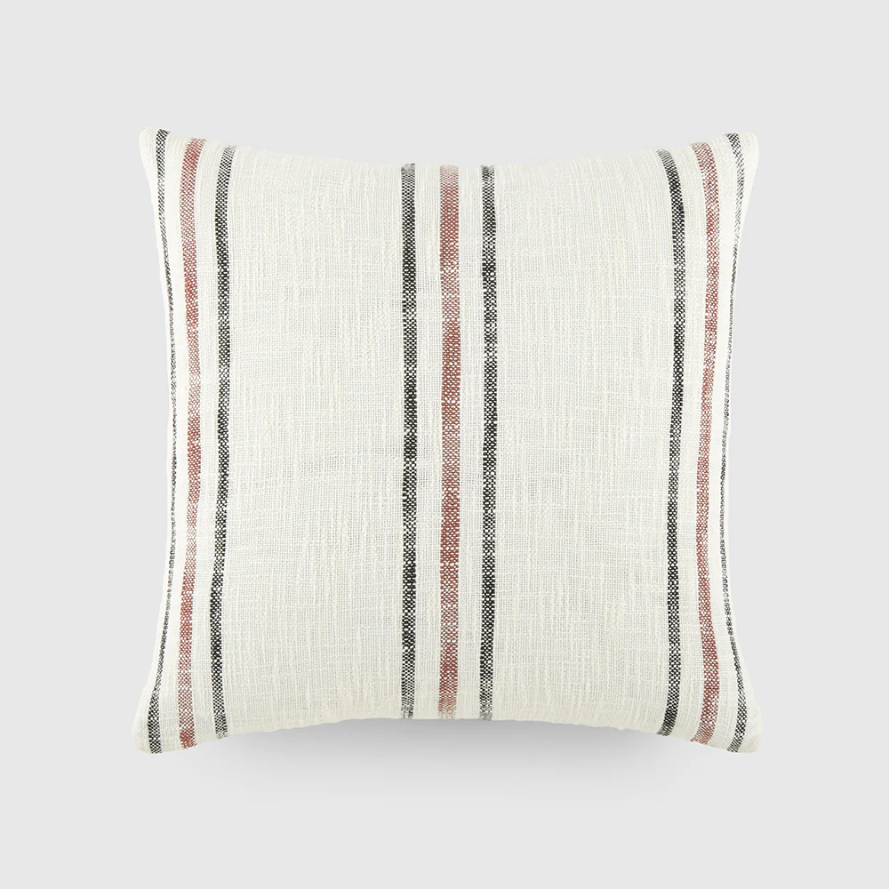 Yarn-Dyed Framed Stripe Throw Pillow - Image 3