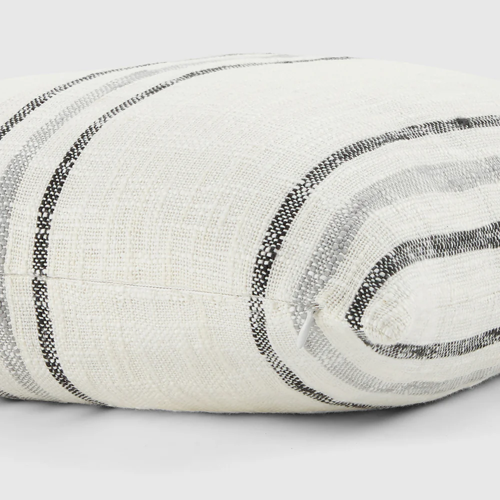 Yarn-Dyed Framed Stripe Throw Pillow - Image 7